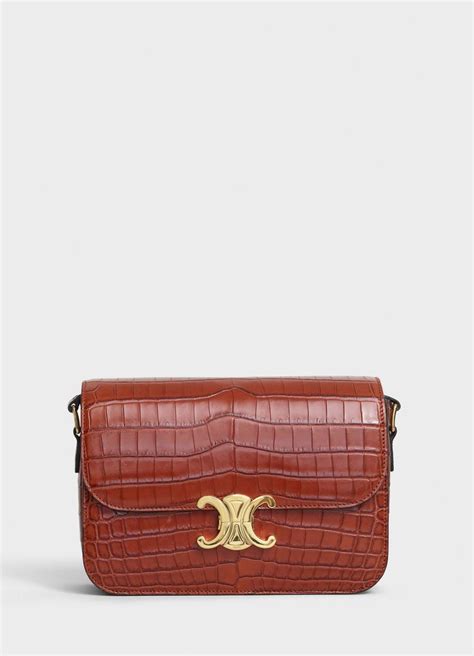 celine crocodile handbag|Celine triomphe purses.